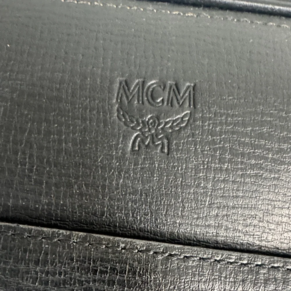 MCM Black Leather Messenger Bag